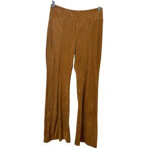 No Boundaries Womens Wide-Leg Velour Pants Size M7-9 Brown High-Waist Stretchy